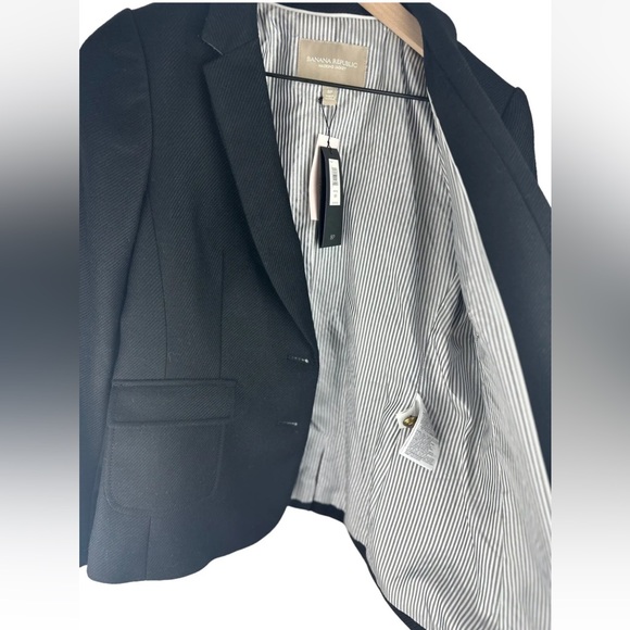 Banana Republic Equestrian Jacket Blazer Womens Sz 8 Petite NEW Black - Picture 3 of 12